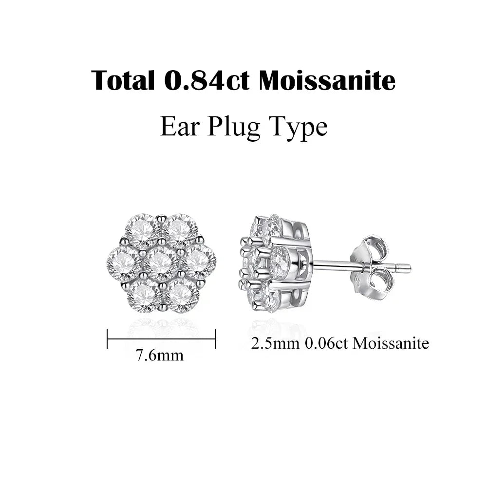 BlossomBrileon 7ct Moissanite Flower Studs – Sparkle from Every Angle! 🌸✨