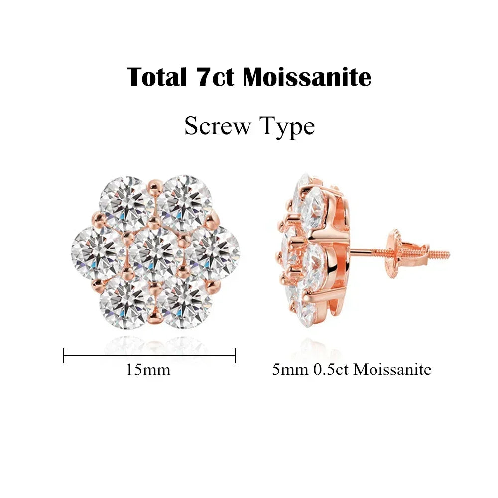 BlossomBrileon 7ct Moissanite Flower Studs – Sparkle from Every Angle! 🌸✨