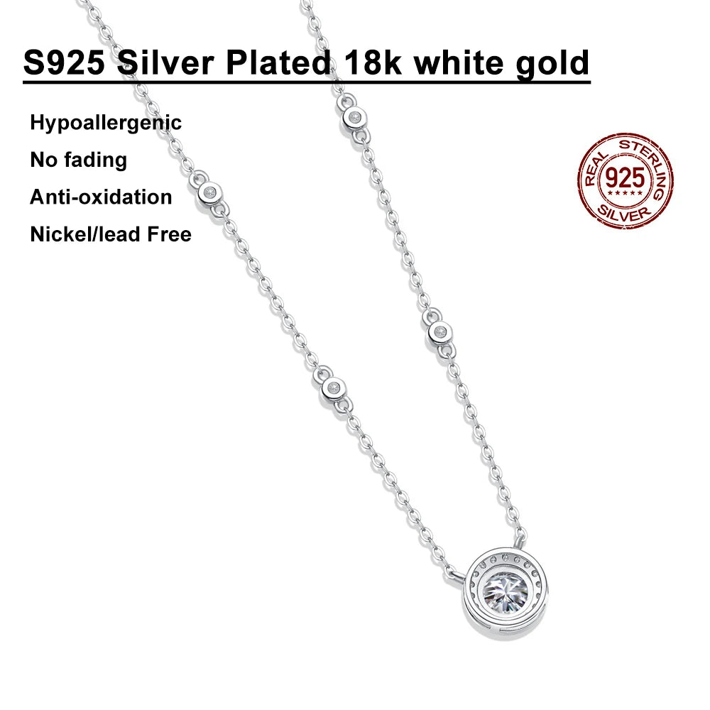 Brileon™ 1CT Moissanite Halo Necklace – Timeless Sparkle & Elegance ✨💎