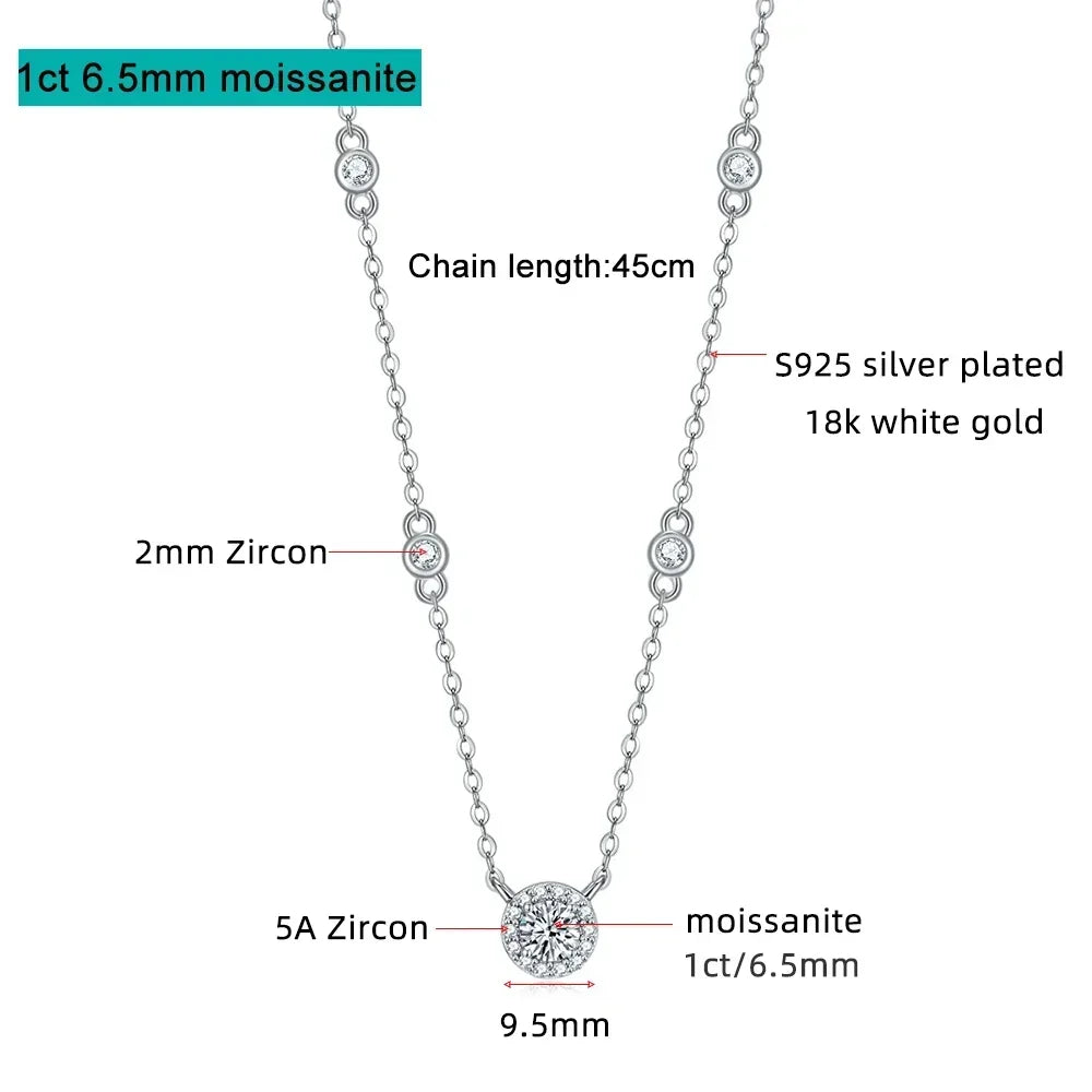 Brileon™ 1CT Moissanite Halo Necklace – Timeless Sparkle & Elegance ✨💎