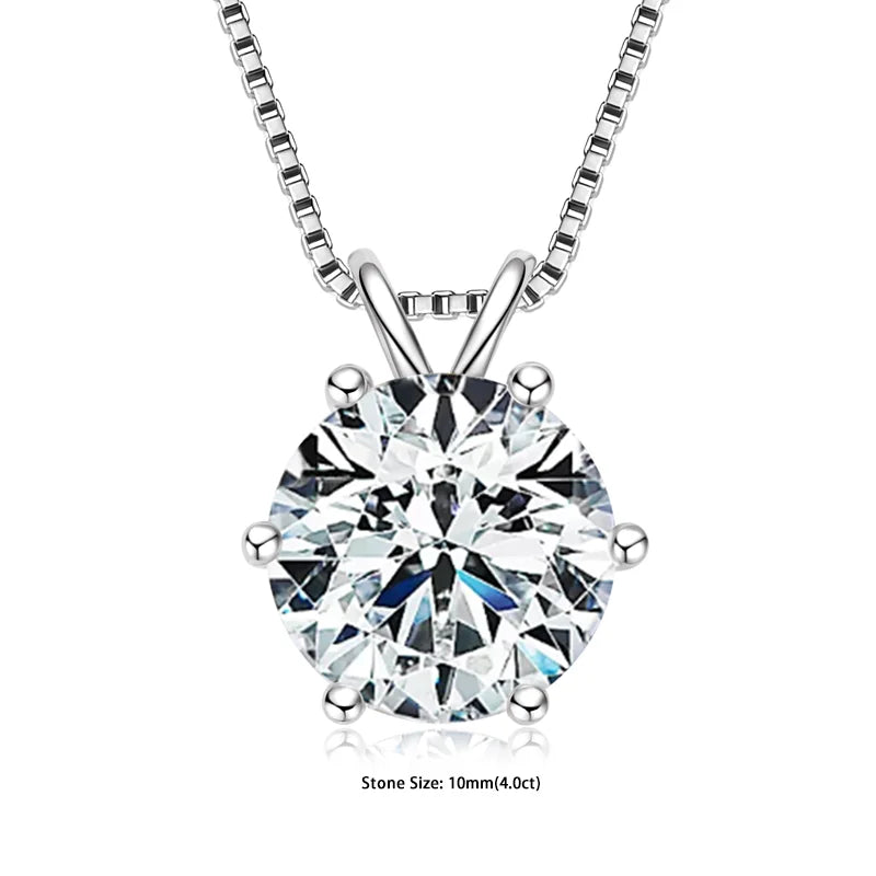 GRA Certified Moissanite Pendant – 925 Silver Solitaire Necklace (0.5-5ct) - Brileon