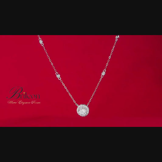 Brileon™ 1CT Moissanite Halo Necklace – Timeless Sparkle & Elegance ✨💎